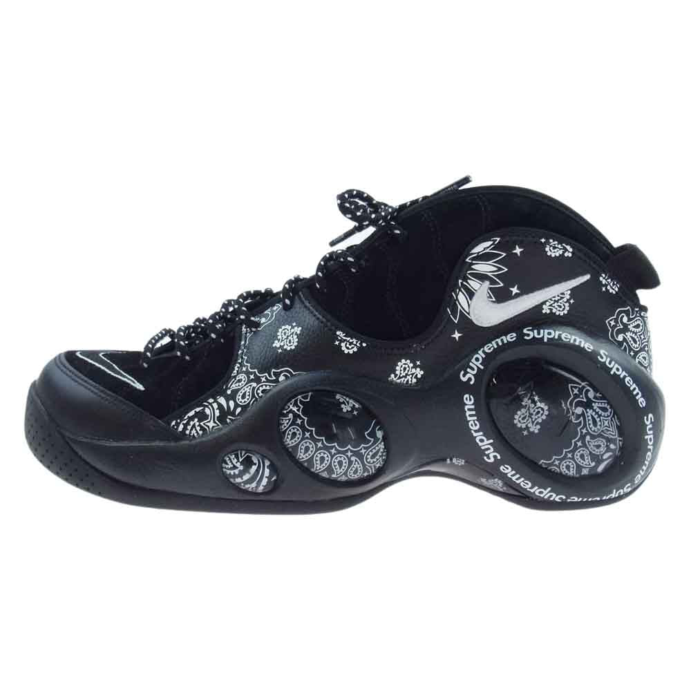 Supreme シュプリーム 22SS DJ8604-001 × NIKE AIR ZOOM FLIGHT 95 エアズームフライト ローカット スニーカー  ペイズリー バンダナ ブラック ブラック系 27cm【中古】