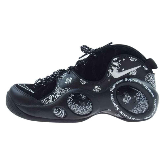 Supreme シュプリーム 22SS DJ8604-001 × NIKE AIR ZOOM FLIGHT 95 エアズームフライト ローカット スニーカー  ペイズリー バンダナ ブラック ブラック系 27cm【中古】