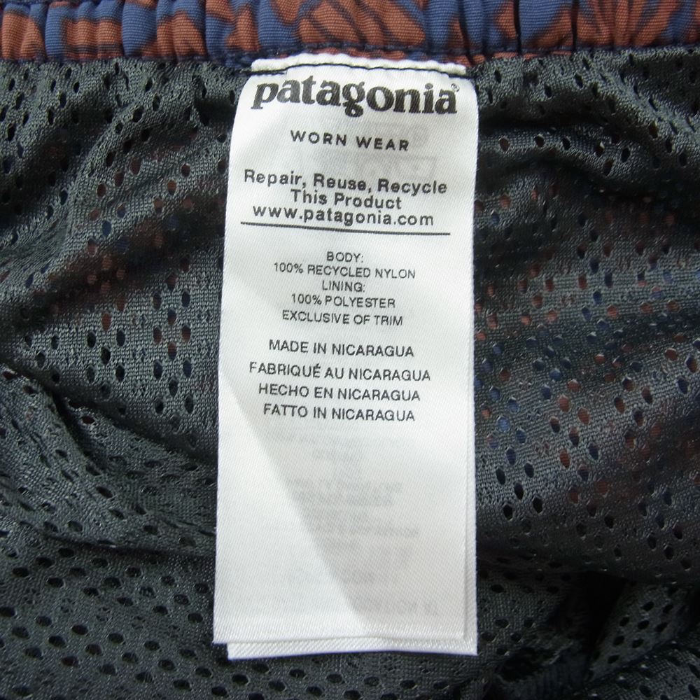 patagonia パタゴニア 19AW 58034 19年製 Baggies Long  7inch バギーズ ショーツ 7インチ 総柄 ネイビー系 エンジ系 M【極上美品】【中古】