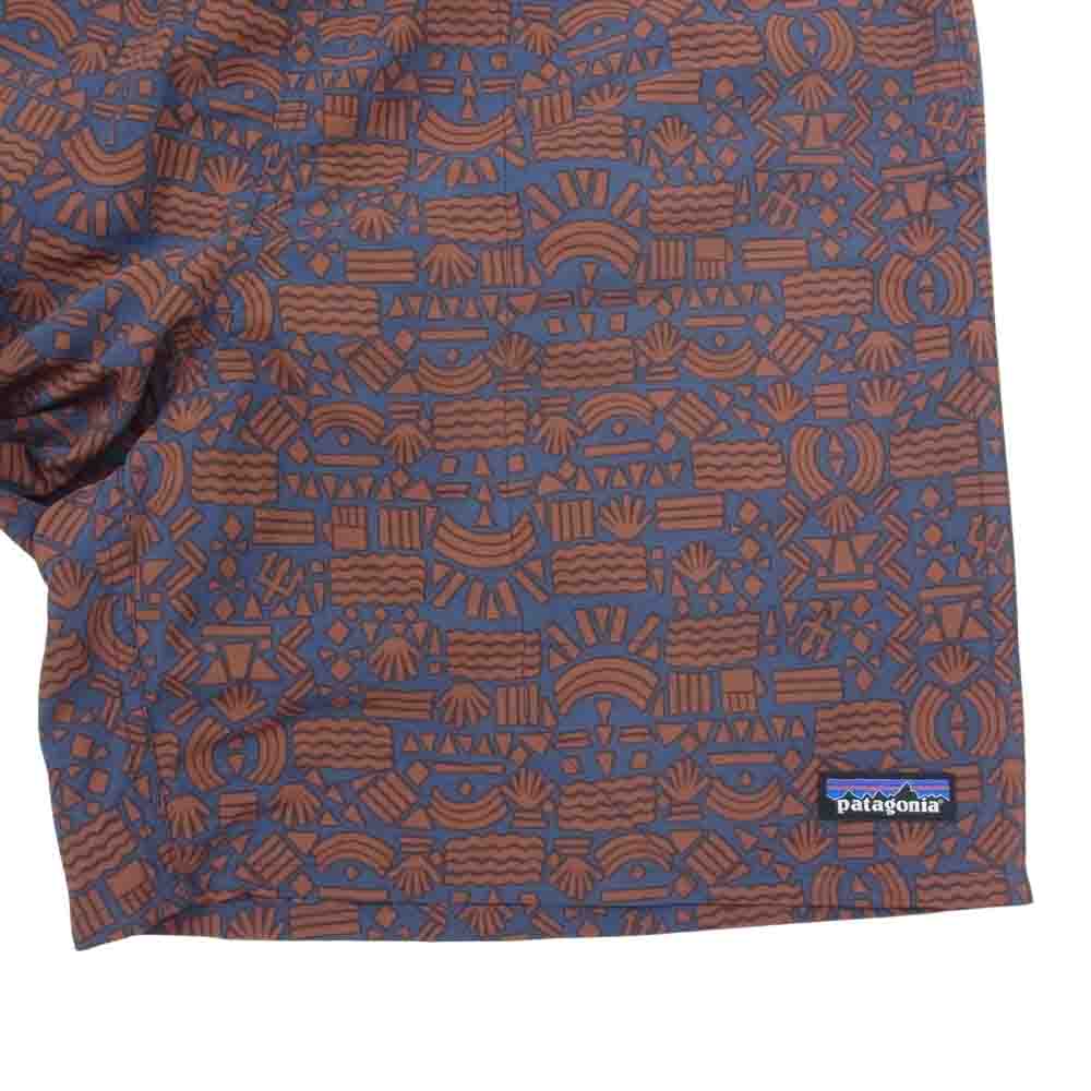 patagonia パタゴニア 19AW 58034 19年製 Baggies Long  7inch バギーズ ショーツ 7インチ 総柄 ネイビー系 エンジ系 M【極上美品】【中古】