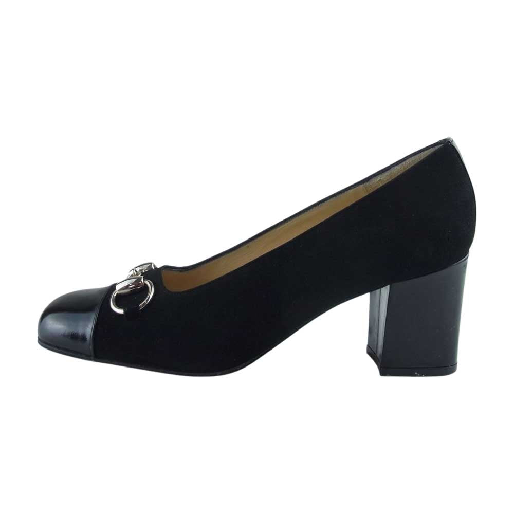 GUCCI グッチ 101 2292 ホースビット レザー ヒール パンプス ブラック系 36【中古】