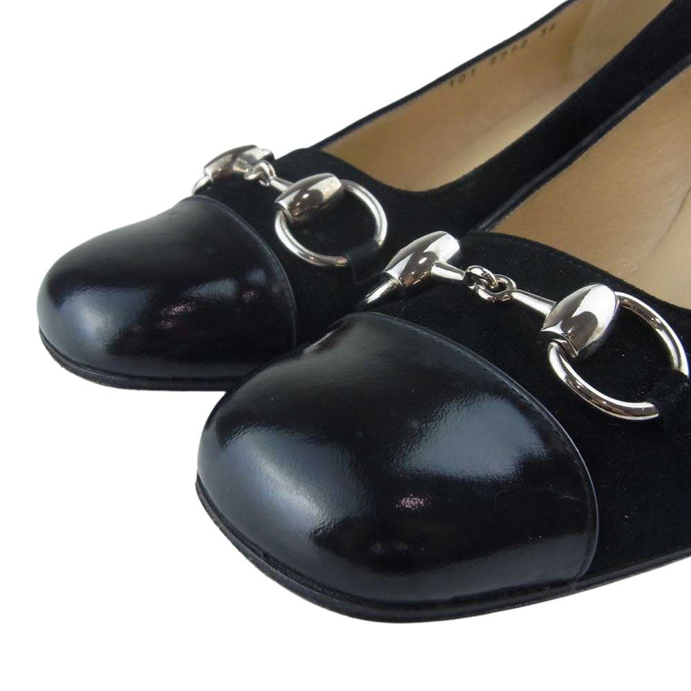 GUCCI グッチ 101 2292 ホースビット レザー ヒール パンプス ブラック系 36【中古】