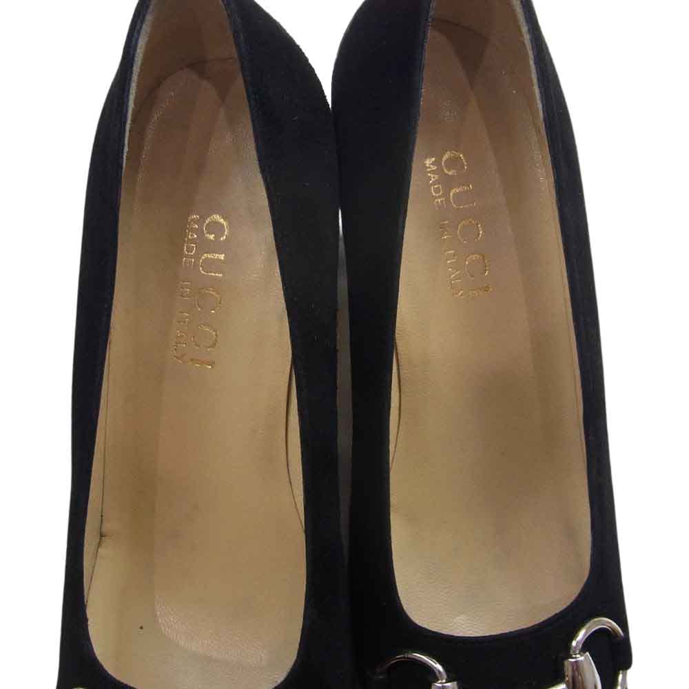 GUCCI グッチ 101 2292 ホースビット レザー ヒール パンプス ブラック系 36【中古】