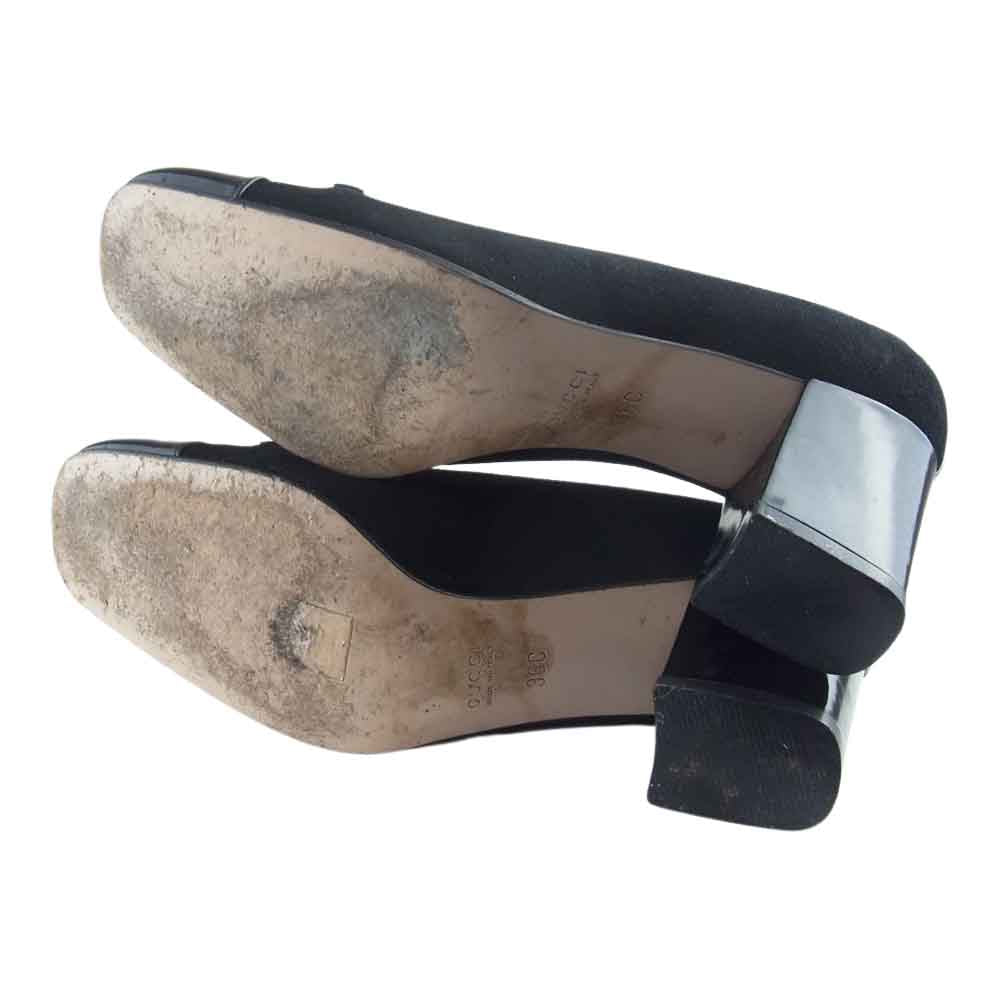 GUCCI グッチ 101 2292 ホースビット レザー ヒール パンプス ブラック系 36【中古】