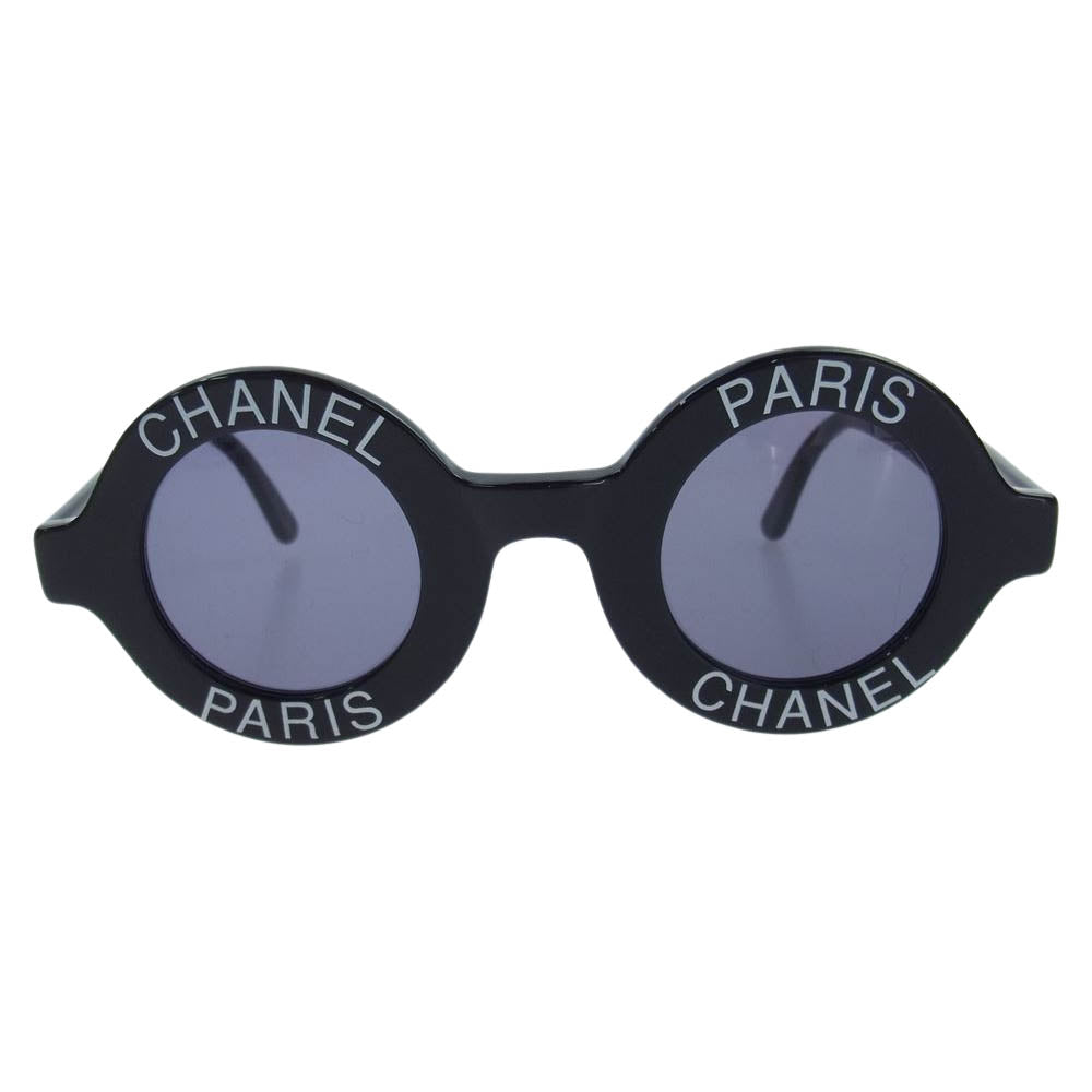 CHANEL シャネル 1945 イタリア製 ラウンド ロゴ サングラス ブラック系【中古】