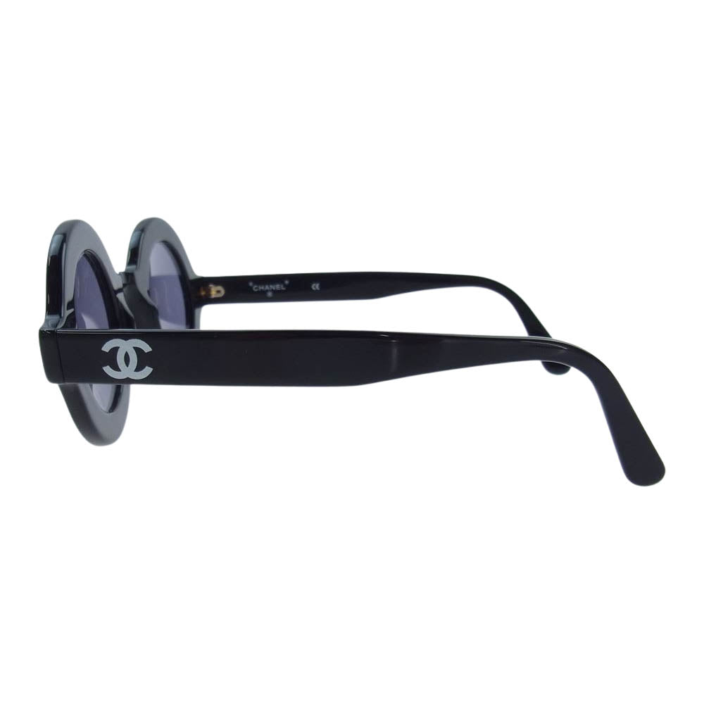 CHANEL シャネル 1945 イタリア製 ラウンド ロゴ サングラス ブラック系【中古】