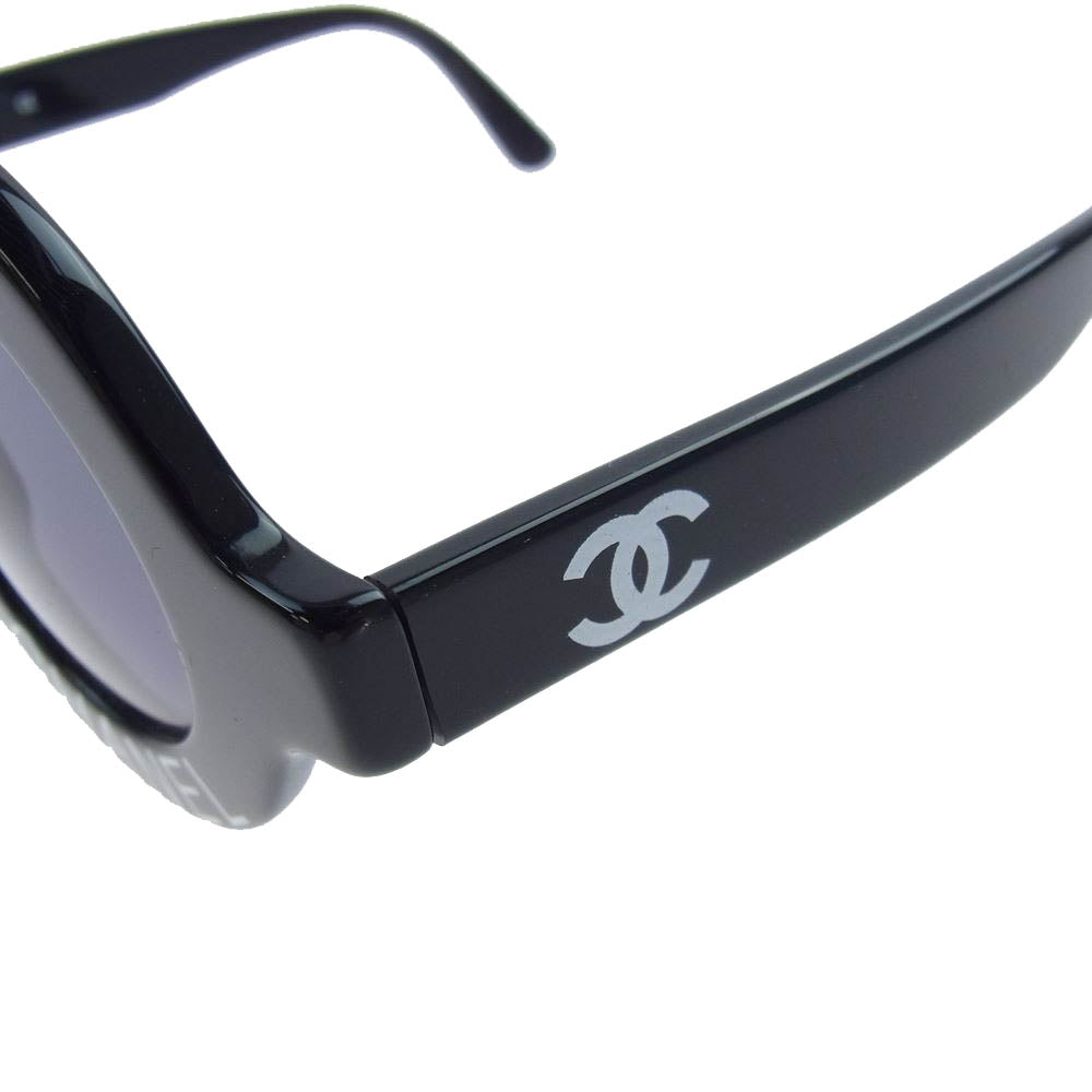 CHANEL シャネル 1945 イタリア製 ラウンド ロゴ サングラス ブラック系【中古】