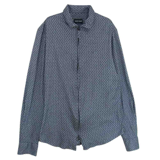 GIORGIO ARMANI ジョルジオアルマーニ 8WGCCZ5HJZ057 イタリア製 フルジップ 総柄 ジャケット ネイビー系 38【中古】