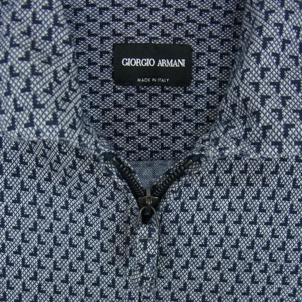 GIORGIO ARMANI ジョルジオアルマーニ 8WGCCZ5HJZ057 イタリア製 フルジップ 総柄 ジャケット ネイビー系 38【中古】