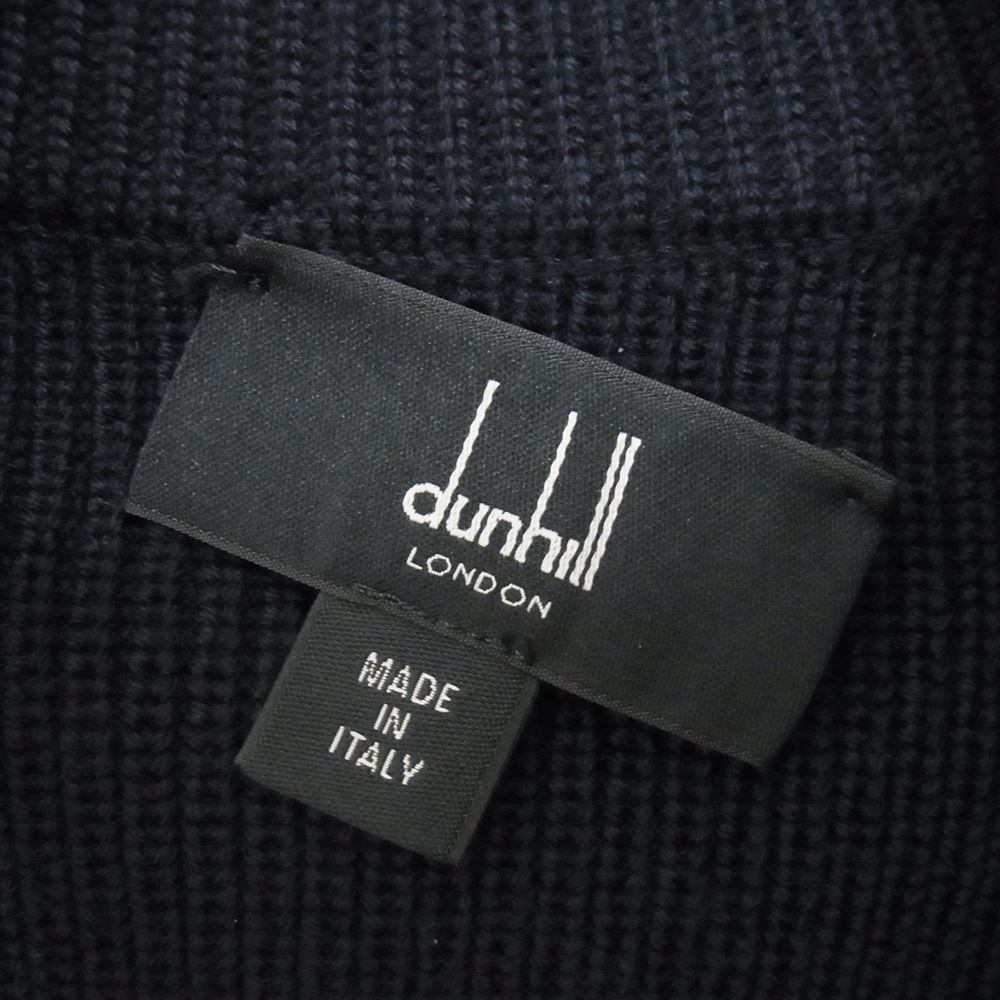 Dunhill ダンヒル LONDON ロンドン イタリア製 メリノ コーデュロイ フロント トラック ジップアップ ジャケット ネイビー系 S【美品】【中古】