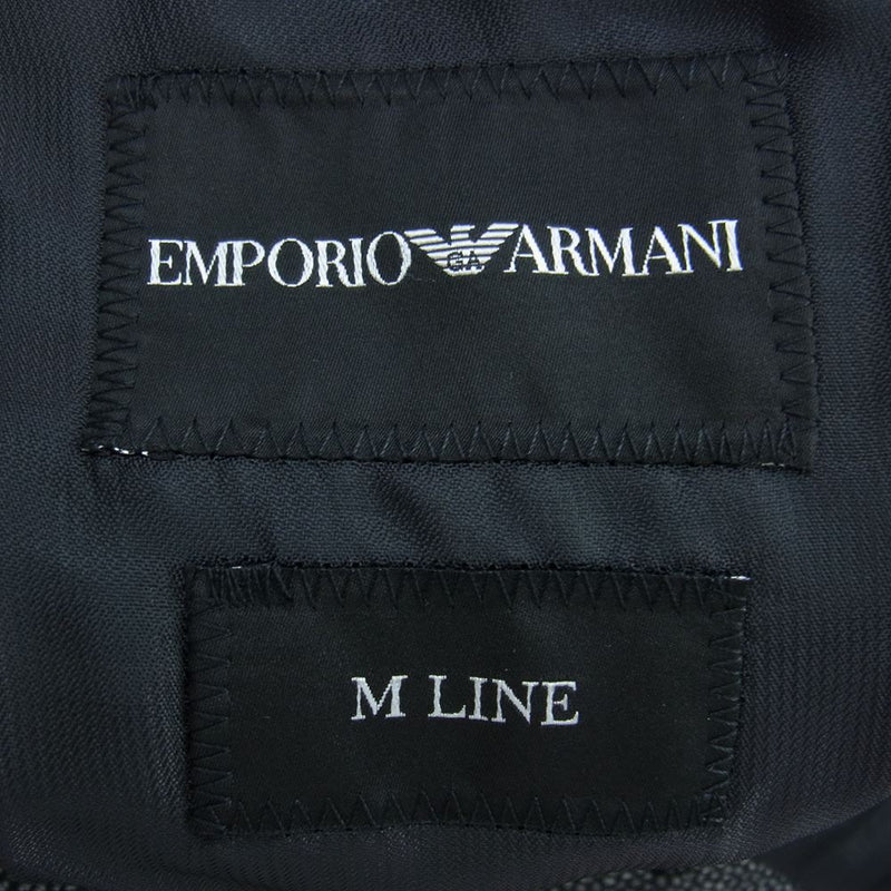 Emporio Armani エンポリオ・アルマーニ M LINE EXCLUSIVE FABRIC ウール 2B 総柄 セットアップ ブラック系 46【美品】【中古】