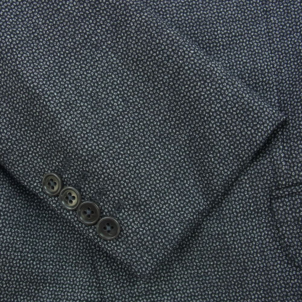 Emporio Armani エンポリオ・アルマーニ M LINE EXCLUSIVE FABRIC ウール 2B 総柄 セットアップ ブラック系 46【美品】【中古】