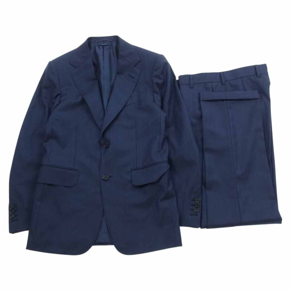 Dunhill ダンヒル BELGRAVIA ウール 2B 本切羽 セットアップ ネイビー系 36【中古】