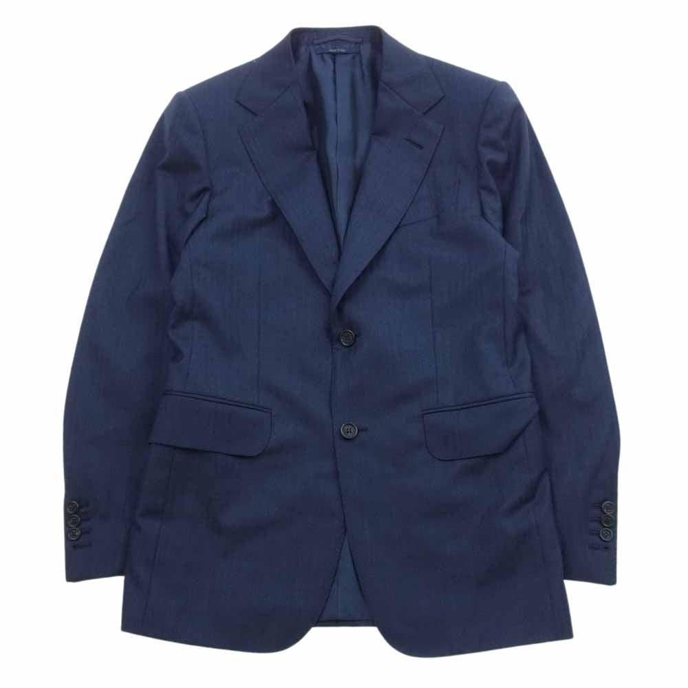 Dunhill ダンヒル BELGRAVIA ウール 2B 本切羽 セットアップ ネイビー系 36【中古】