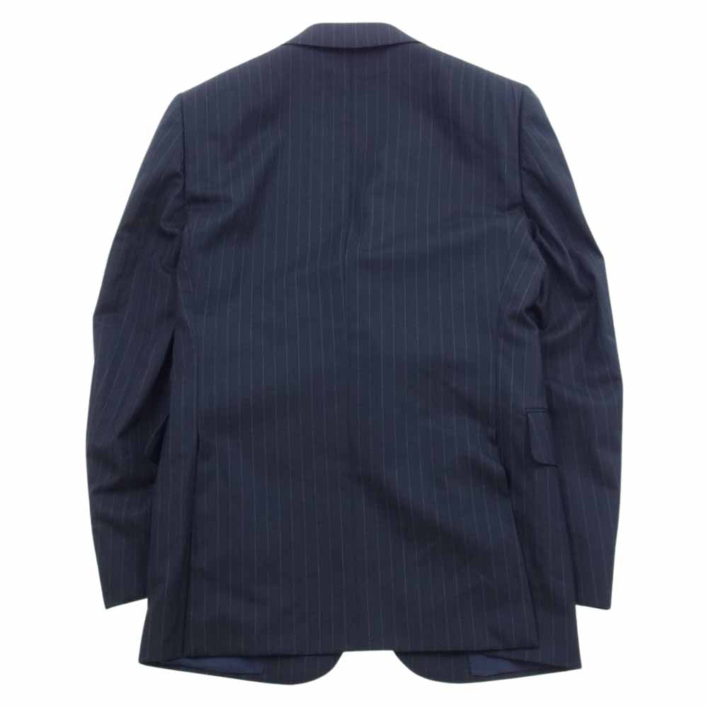 Dunhill ダンヒル BELGRAVIA ウール ストライプ 2B 本切羽 3P 3ピース セットアップ ネイビー系 36【美品】【中古】