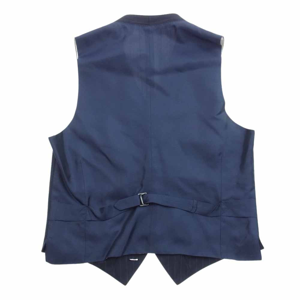 Dunhill ダンヒル BELGRAVIA ウール ストライプ 2B 本切羽 3P 3ピース セットアップ ネイビー系 36【美品】【中古】