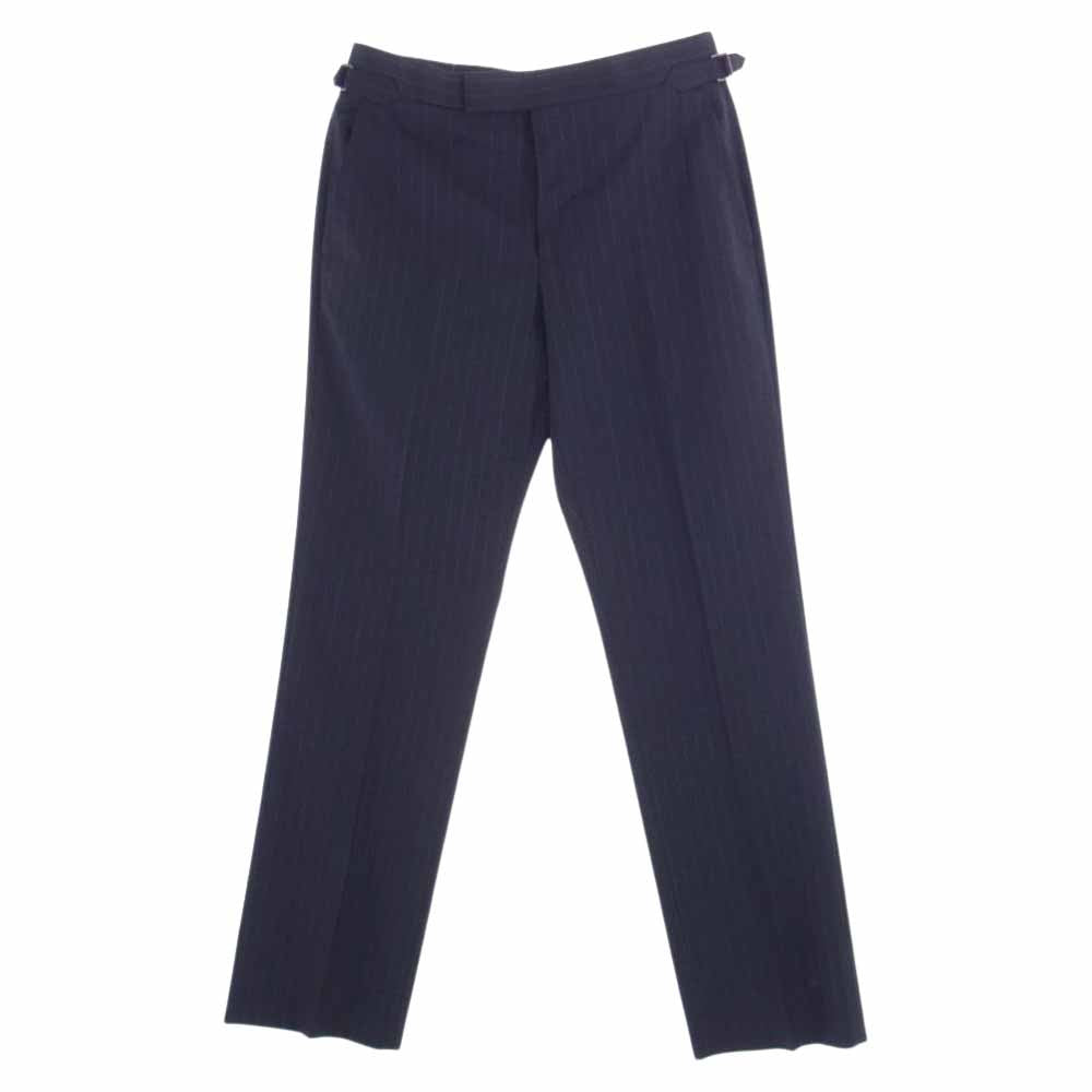 Dunhill ダンヒル BELGRAVIA ウール ストライプ 2B 本切羽 3P 3ピース セットアップ ネイビー系 36【美品】【中古】