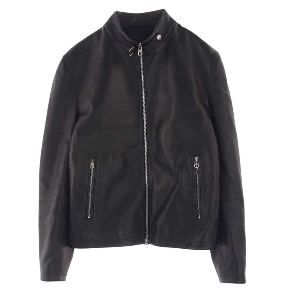 Dunhill ダンヒル LONDON ロンドン イタリア製 裏地キルティング ラムレザー シングル ジャケット ブラック ブラック系【美品】【中古】