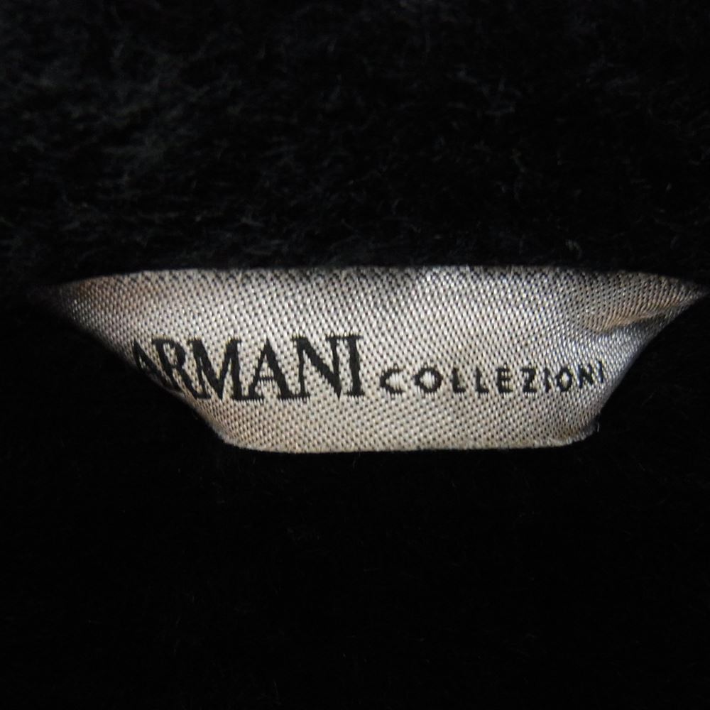 ARMANI COLLEZIONI アルマーニコレッツォーニ 国内正規品 クロコ型押し 裏地ボアムートン シングル ラムレザー ジャケット ブラック系 48【中古】