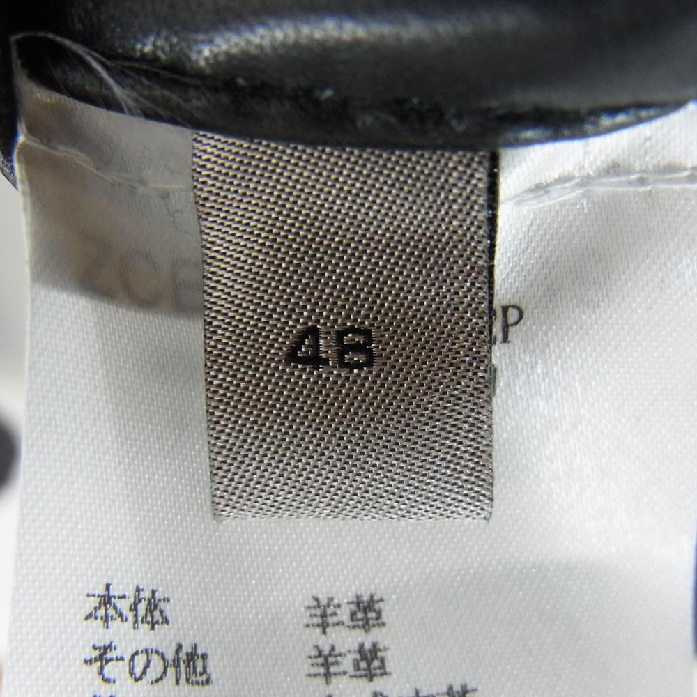 ARMANI COLLEZIONI アルマーニコレッツォーニ 国内正規品 クロコ型押し 裏地ボアムートン シングル ラムレザー ジャケット ブラック系 48【中古】