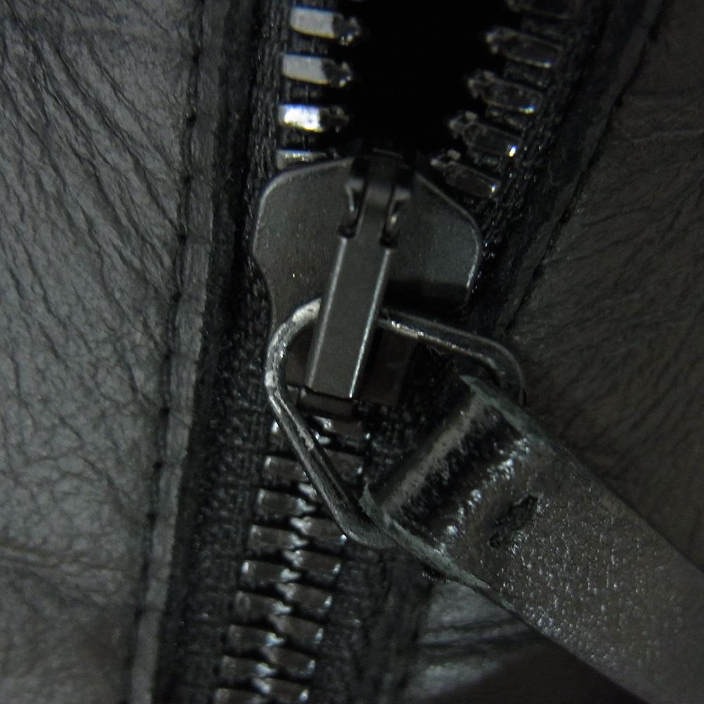 ARMANI COLLEZIONI アルマーニコレッツォーニ 国内正規品 クロコ型押し 裏地ボアムートン シングル ラムレザー ジャケット ブラック系 48【中古】