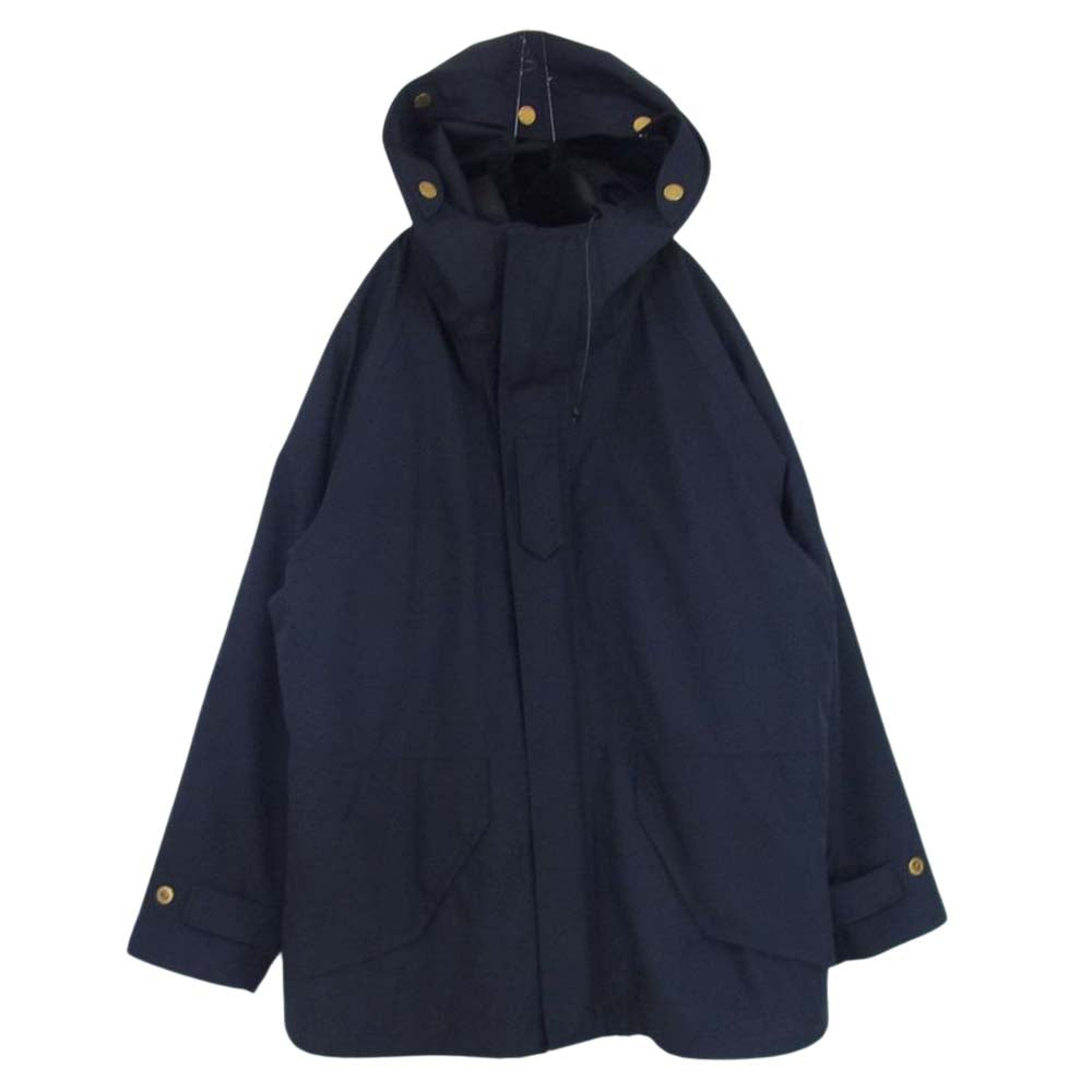 Dunhill ダンヒル ムートン ライナー付き ウール ラムレザー切替 モッズコート ネイビー系 XS【中古】