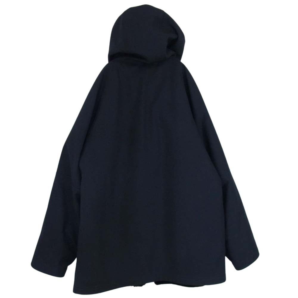 Dunhill ダンヒル ムートン ライナー付き ウール ラムレザー切替 モッズコート ネイビー系 XS【中古】