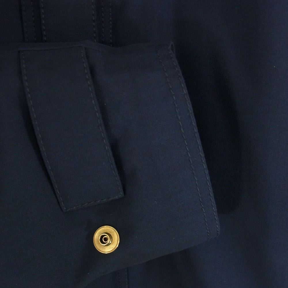 Dunhill ダンヒル ムートン ライナー付き ウール ラムレザー切替 モッズコート ネイビー系 XS【中古】