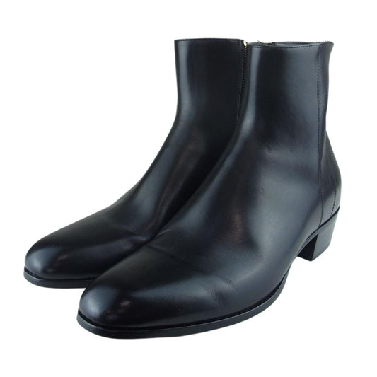 Dunhill ダンヒル DU18F1507F6 ALFRED DUNHILL DUKE アルフレッドダンヒル サイドジップ レザー ヒール ブーツ ブラック系 41.5【中古】