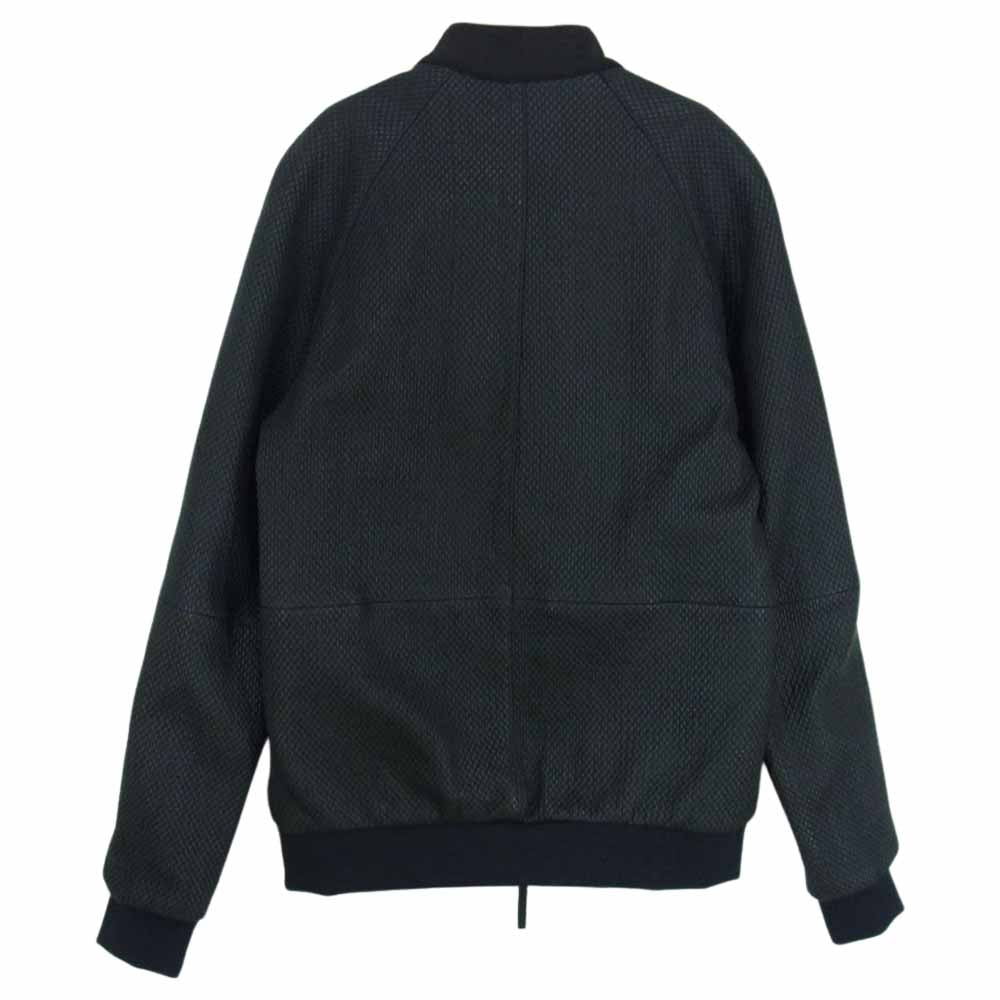 ARMANI COLLEZIONI アルマーニコレッツォーニ 国内正規品 ラムレザー キルト編み 裏地ナイロン シングル ライダース ジャケット ブラック系 48【美品】【中古】