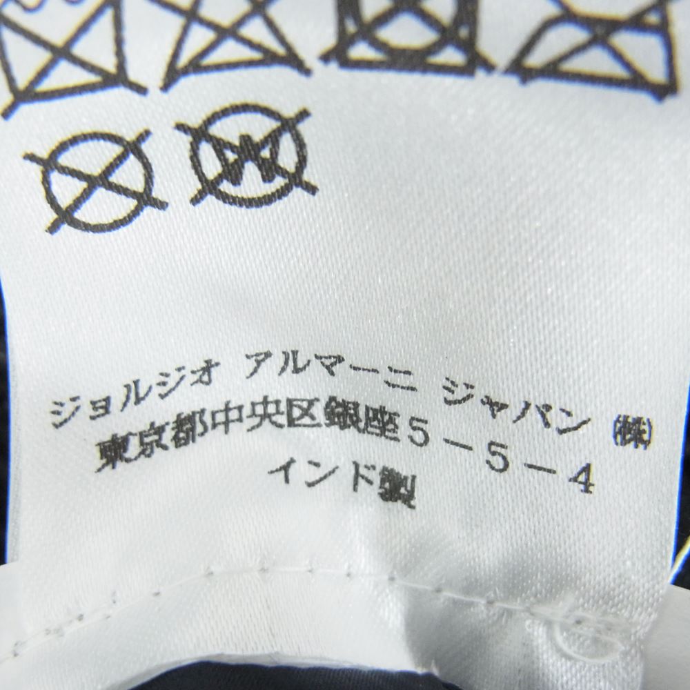 ARMANI COLLEZIONI アルマーニコレッツォーニ 国内正規品 ラムレザー キルト編み 裏地ナイロン シングル ライダース ジャケット ブラック系 48【美品】【中古】