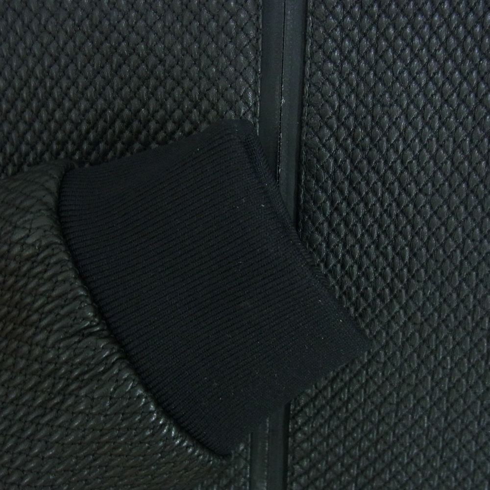 ARMANI COLLEZIONI アルマーニコレッツォーニ 国内正規品 ラムレザー キルト編み 裏地ナイロン シングル ライダース ジャケット ブラック系 48【美品】【中古】