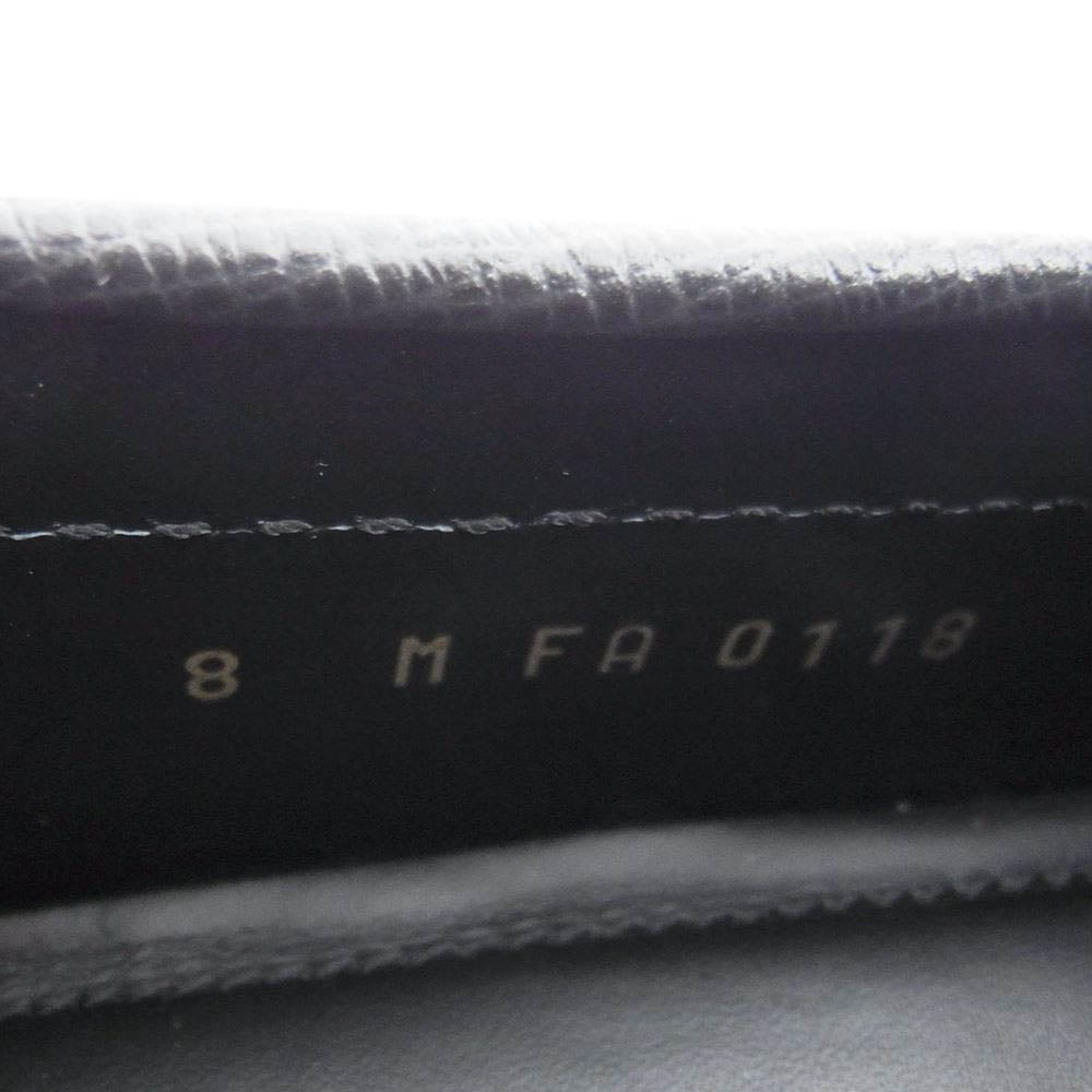 LOUIS VUITTON ルイ・ヴィトン 0118 LV ロゴ レザー ドライビング シューズ ローファー ブラック系 8【中古】