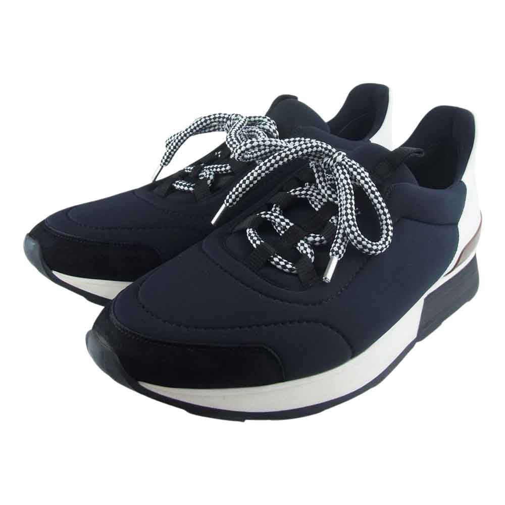 HERMES エルメス マイルス ネオプレン ローカット スニーカー ブラック系 41.5【中古】