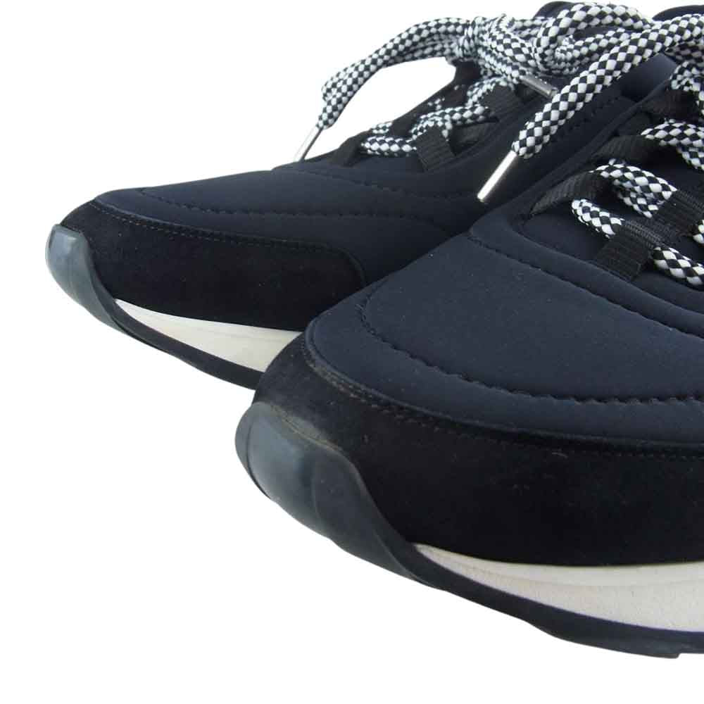 HERMES エルメス マイルス ネオプレン ローカット スニーカー ブラック系 41.5【中古】