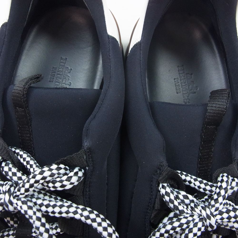 HERMES エルメス マイルス ネオプレン ローカット スニーカー ブラック系 41.5【中古】