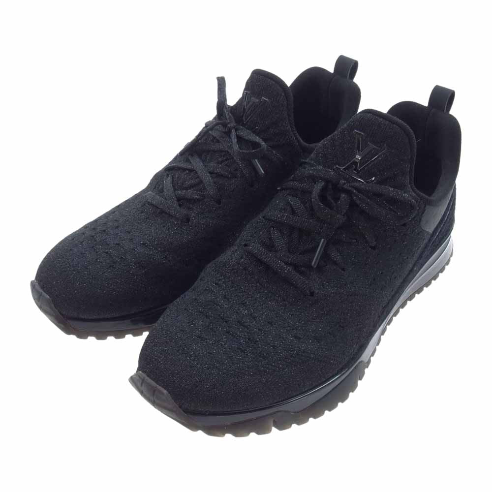 LOUIS VUITTON ルイ・ヴィトン 1110 V.N.R ライン ニット ローカット スニーカー ブラック系 9【中古】