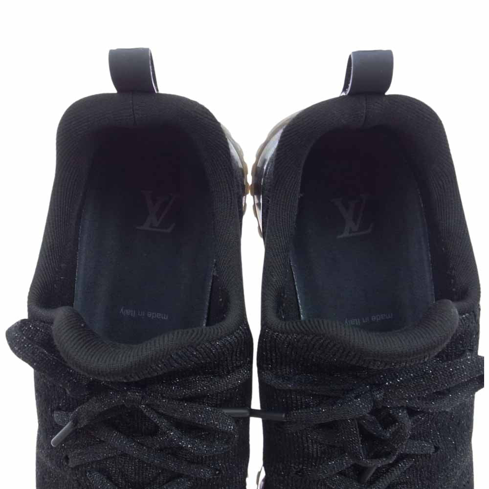 LOUIS VUITTON ルイ・ヴィトン 1110 V.N.R ライン ニット ローカット スニーカー ブラック系 9【中古】