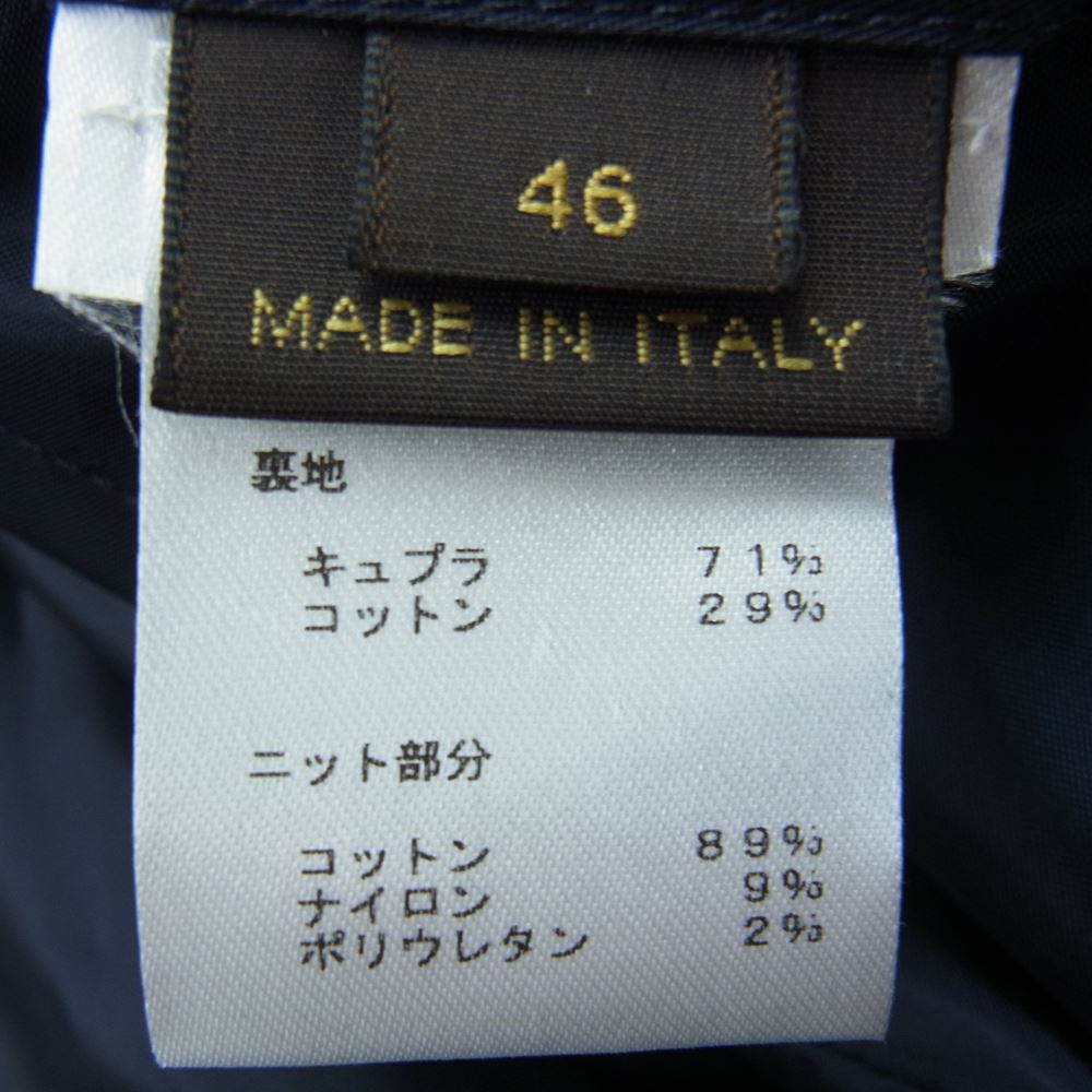 LOUIS VUITTON ルイ・ヴィトン Vロゴ リブ切替 ヴァーシティー レザー ジャケット スタジャン ダークグレー系 46【中古】