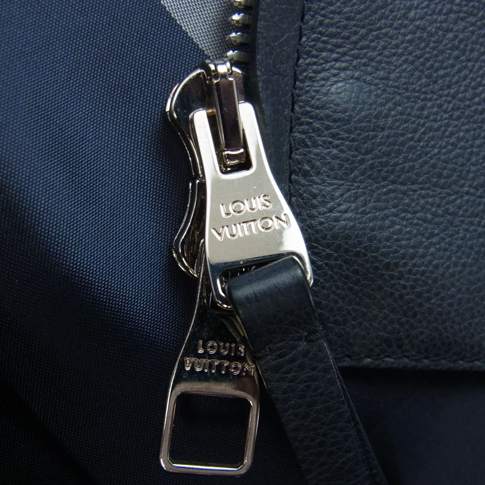 LOUIS VUITTON ルイ・ヴィトン Vロゴ リブ切替 ヴァーシティー レザー ジャケット スタジャン ダークグレー系 46【中古】