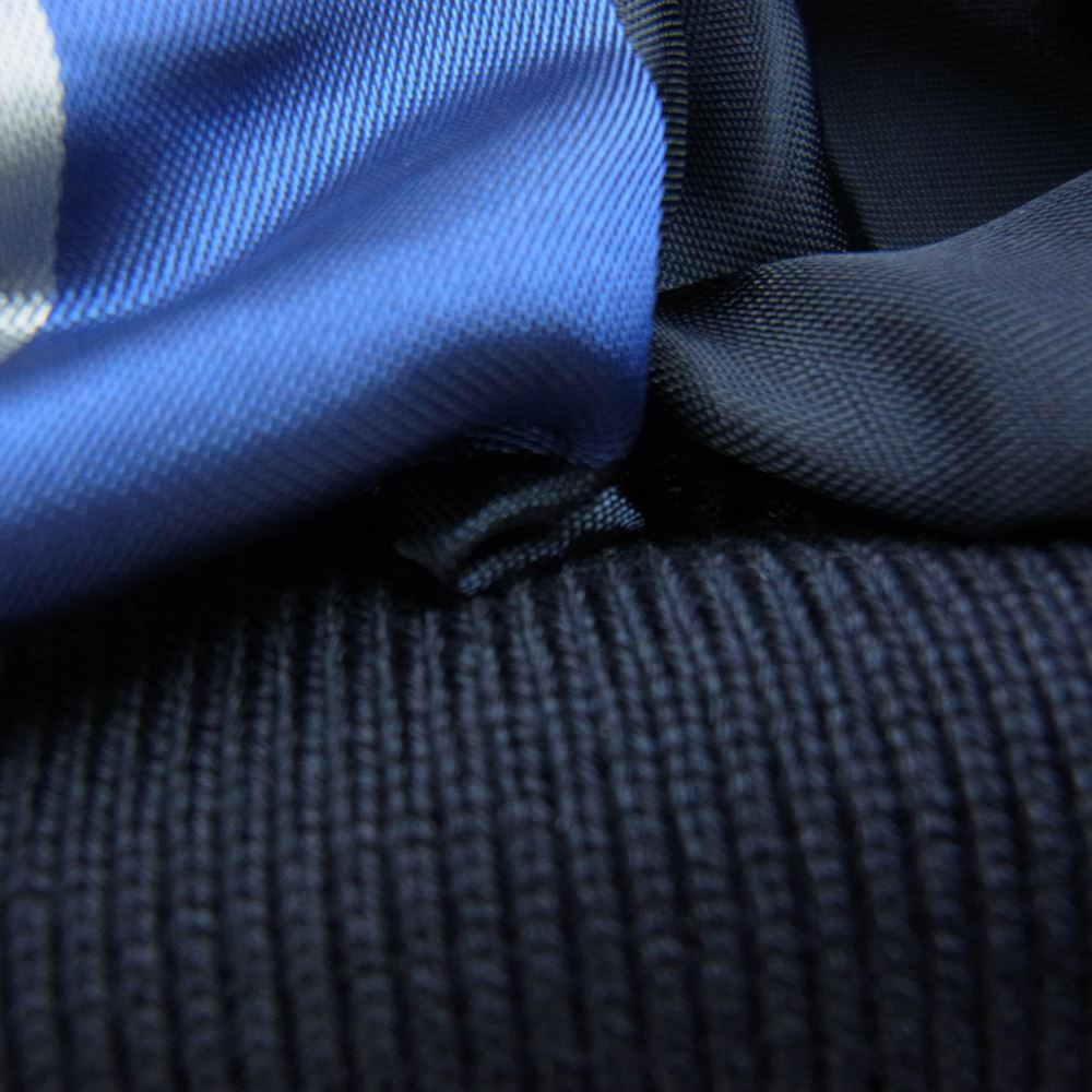 LOUIS VUITTON ルイ・ヴィトン Vロゴ リブ切替 ヴァーシティー レザー ジャケット スタジャン ダークグレー系 46【中古】