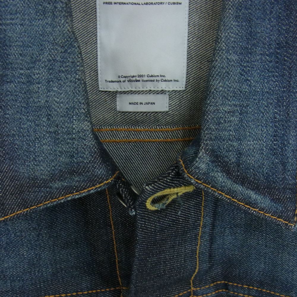 VISVIM ビズビム 14AW 0114205006002 NONWASHED Denim Jean Jacket ノンウォッシュ デニム ジャケット インディゴブルー系 1【美品】【中古】