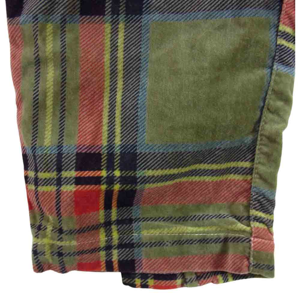 エーアイイー USA製 ネペンテス チェック ベロア パンツ カーキ系 32【極上美品】【中古】