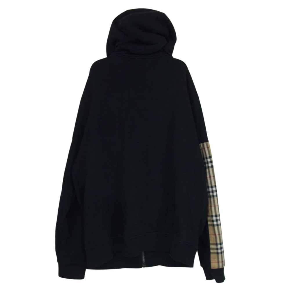 BURBERRY バーバリー 8025684 ノヴァチェック切替 フルジップ ジップアップ パーカー ブラック系 S/P【中古】