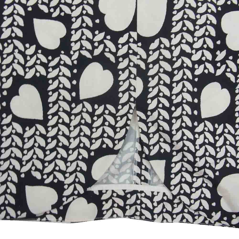 Stella McCartney ステラマッカートニー HEARTS AND LIPS PRINT DRESS シルク100％ ハート リップス プリント 総柄 バックファスナー ワンピース ブラック系 36【中古】