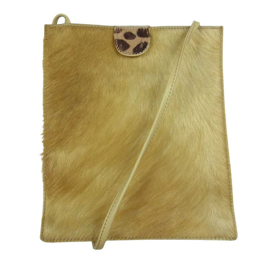 MOSCHINO モスキーノ ハラコ レザー ショルダーバッグ イエロー系【中古】
