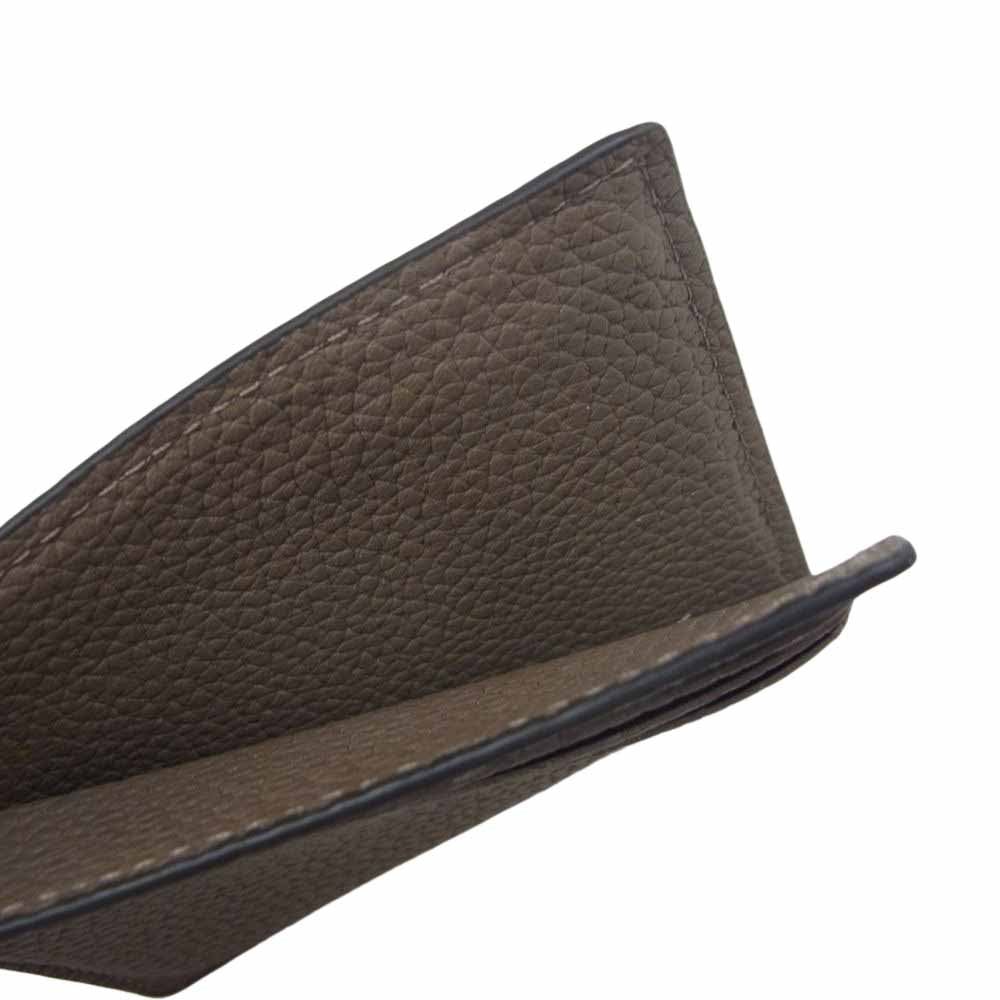 ボナベンチュラ Perlinger社 カーフ シュリンクレザー スリム ウォレット ブラウン系【美品】【中古】