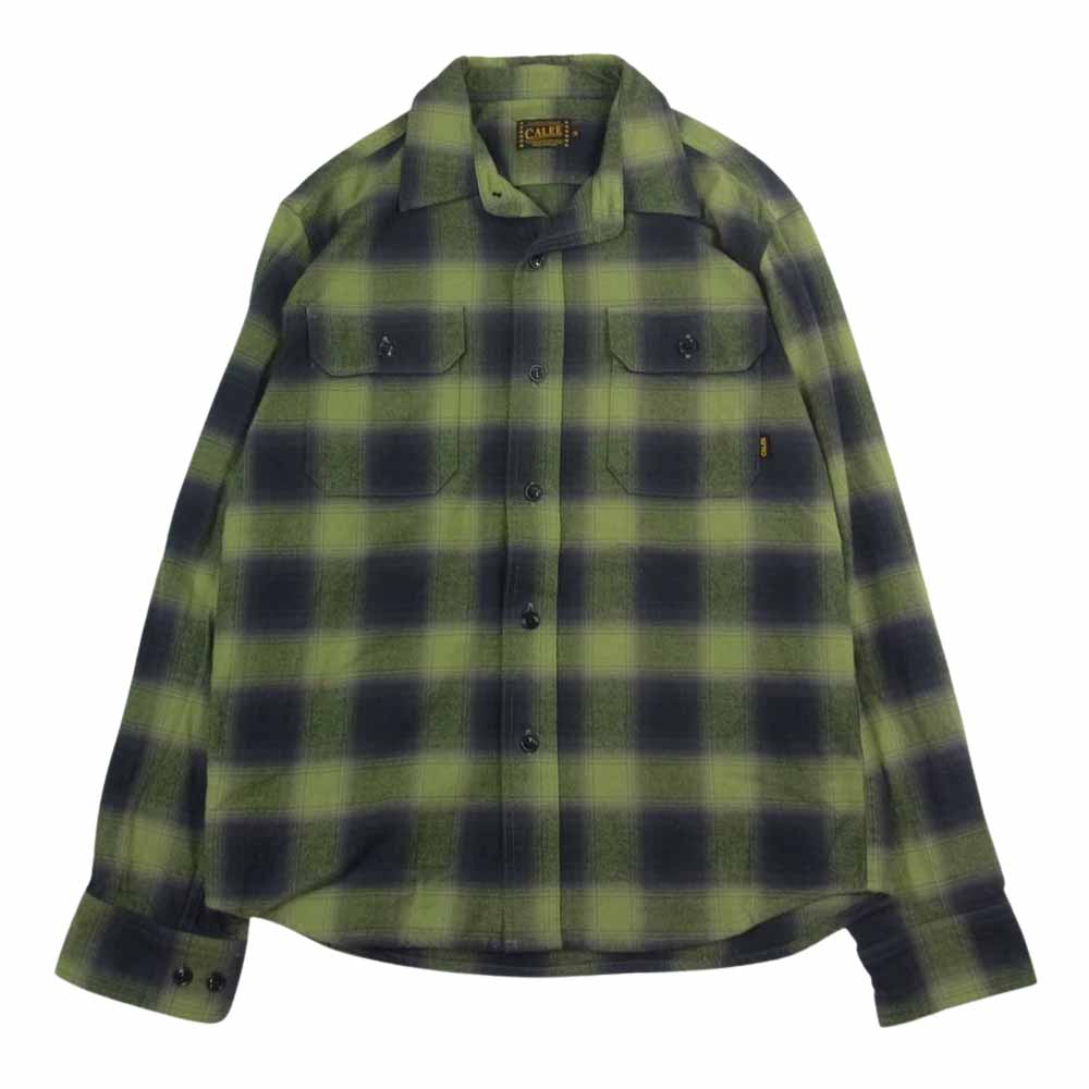 CALEE キャリー コットン チェック 長袖 シャツ グリーン系 M【中古】