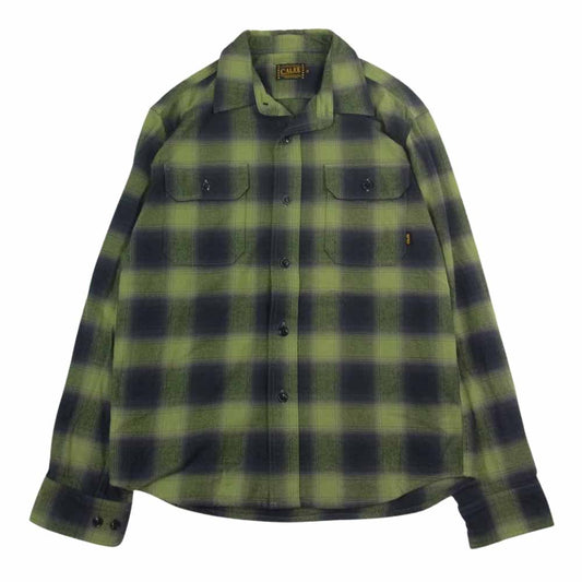 CALEE キャリー コットン チェック 長袖 シャツ グリーン系 M【中古】