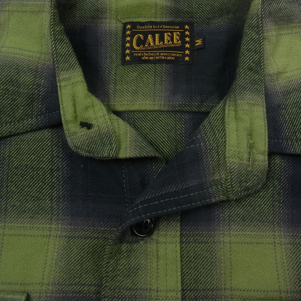 CALEE キャリー コットン チェック 長袖 シャツ グリーン系 M【中古】